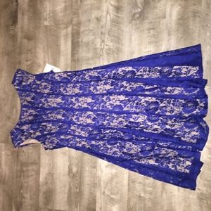 DARK BLUE LACE DRESS SIZE 10